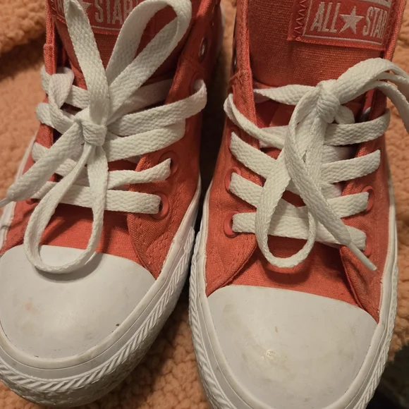Converse Women's Coral/White Low Top Canvas Sneakers - Picture 3 of 3